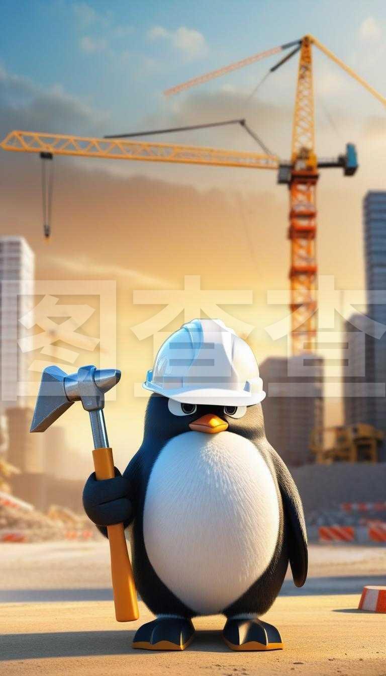 企鵝工程師遠眺建設中的城市